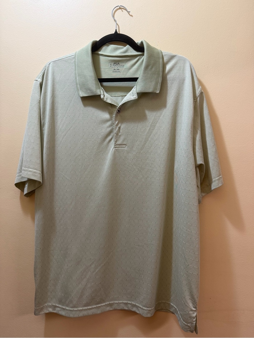 PGA Tour Men's Sage Green Short-Sleeve Polo